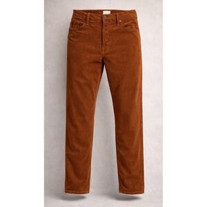 Mother The Tomcat Ankle Corduroy Pants Womens 28 Brown Straight Crop USA